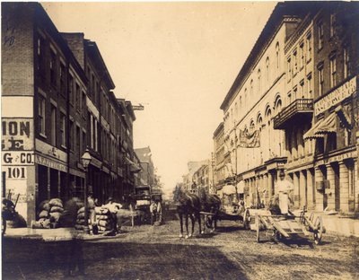 Businesses along Main (First) Street, North from Walnut Street by Emil Boehl